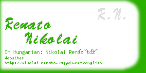 renato nikolai business card